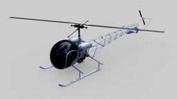 Bell H-13 airplane, small, chopper, bell, h13, civilian, fly, plane, helicopter, h-13