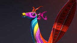 Alebrije horns, flying, bird, deer, wings, craft, fantastic, mexico, artisan, oaxaca, cdmx, alebrije, nft, blender, art, horse, animal, rarible