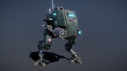 w40k new armoured sentinel warhammer, 40k, fanart, printing, mech, walker, guard, w40k, armoured, imperium, plasma, sentinel, imperialguard, substancepainter, blender, vehicle, sci-fi, robot, lascanon