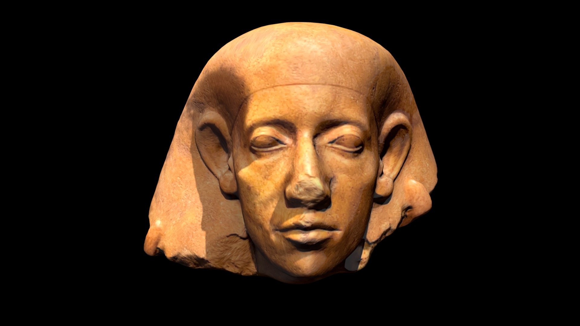 Egyptian 

Middle Kingdom, Dynasty 12, reign of Senwosret III 1878–1841 B.C.E

Width x height x depth: 24 x 18.5 x 21 cm (9 7/16 x 7 5/16 x 8 1/4 in.) 
Width x height x depth (base): 16.5 x 16 x 14 cm (6 1/2 x 6 5/16 x 5 1/2 in.)

For credit line with multiple names and funds, see the link below.

Museum of Fine Arts, Boston,  2003.244

Quartzite

https://collections.mfa.org/objects/402795/head-of-an-official-the-josephson-head?ctx=e6b1a34d-bebc-4edf-9097-35d0085a2860&amp;idx=0

Created with Polycam by Peter Der Manuelian, October 5, 2023

This model should be used for non-commercial, study purposes only 3d model
