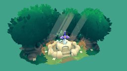 Zelda legend, princess, master, painted, stylised, handpainted, lowpoly, low, poly, sword, light, zelda