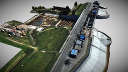 The lock dam (Zapora na Zbiorniku Jeziorsko) volume, project, drone, aerial, civil, view, measurement, topography, surveying, earthworks, management, engineering, construction