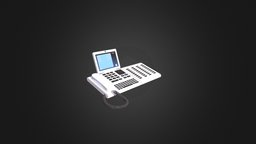 Office Desk Telephone 21 office, system, desk, materials, console, photorealistic, module, detailed, business, phone, operator, telephone, expansion, secretary, corded, switchboard, multichannel, multi-line, texture, black, screen