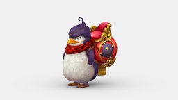 Cartoon gangster penguin mount south, bird, winter, mount, penguin, boss, cold, pole, gangster, arctic, lowpolymodel, game, animal, magic, ruffian