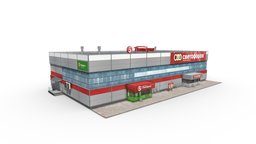 Supermarket food, exterior, shopping, store, russian, supermarket, hangar, denlog