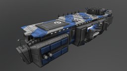 The Avalon starship, cruiser, carrier, rts, battlecruiser, homeworld, substancepainter, substance, game, gameart, space, spaceship