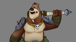 Bear Warrior warrior, cartoony, stylizedcharacter, substancepainter, substance, character, handpainted, cartoon, stylized, warriors