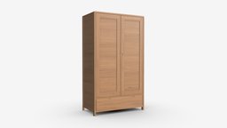 Wardrobe 2 Door Ercol Bosco room, storage, wooden, two, bedroom, dresser, brown, furniture, wardrobe, cabinet, contemporary, isolated, bosco, 3d, pbr, home, wood, interior, door, ercol