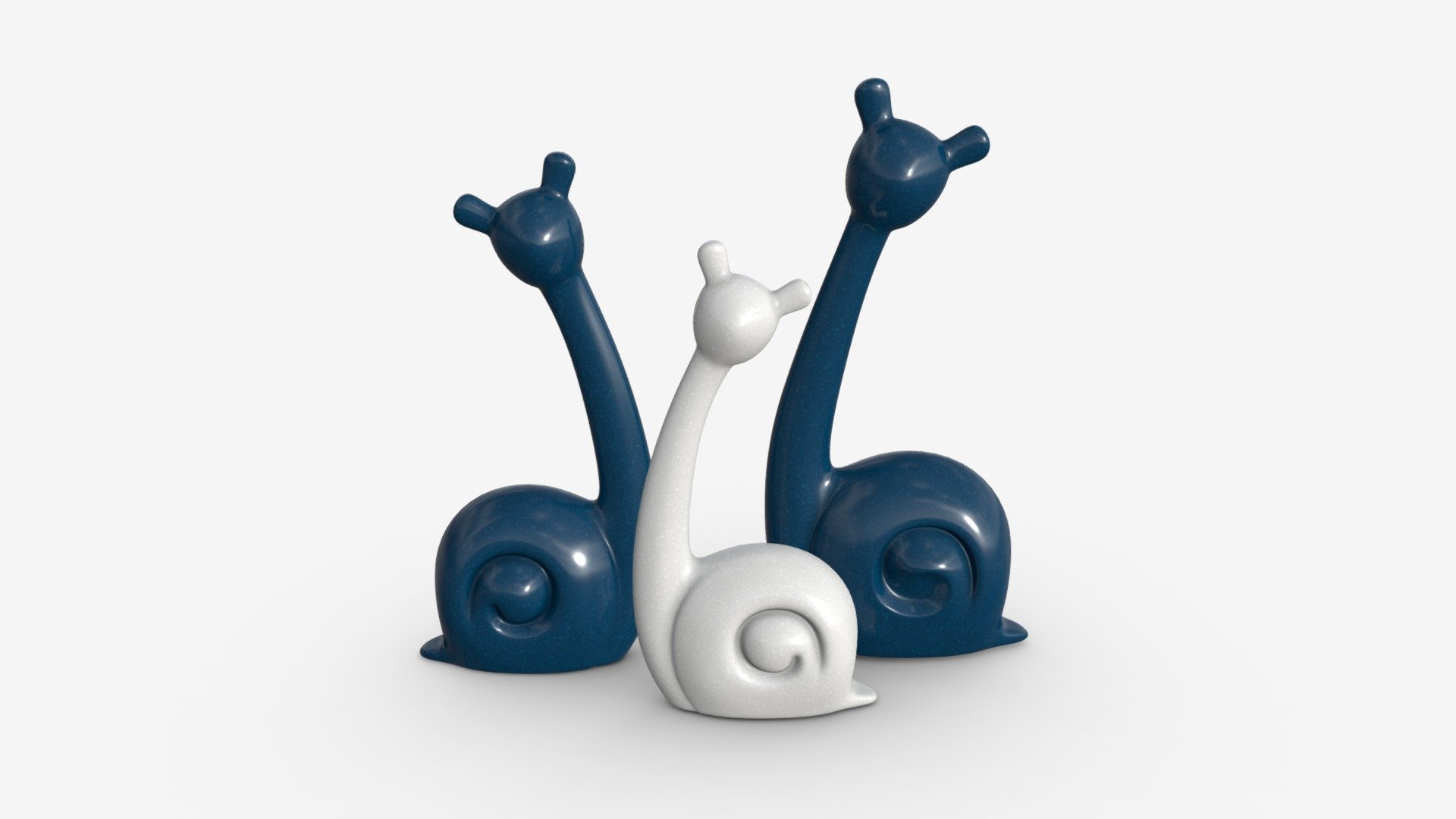 Abstract Animal Snail Ceramic Figurine Set - Buy Royalty Free 3D model by HQ3DMOD (@AivisAstics) 3d model