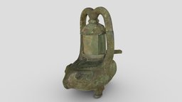 4851_Museum Collection Chinese Copper Bull Lamp object, lamp, pot, artwork, heritage, culture, collection, exhibition, gallery, chinese, museum, artgallery, museumcollection, agisoft, photogrammetry, art