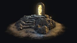 Mystic arch portal, stairs, rocks, mystery, arch, mystic, doorway, arched, stones, steps, stonestairs, stone, rock, light
