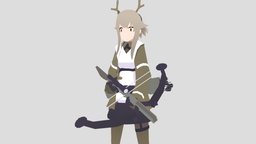 Arknights cute, firewatch, flatcolor, lowpoly, stylized, anime, arknights