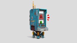 The Mobile Media Bot bot, medieval, media, twitter, spudonkey, art, model, stylized, robot