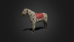 Appaloosa leopard horse mount, western, america, american, horses, paintings, wildwest, indians, handpaintedtexture, horseriding, nativeamericans, bridle, handpainted, horse, animal, handpainted-lowpoly