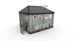 Two-storey House exterior, residential, russian, russia, outdoor, denlog, house, noai