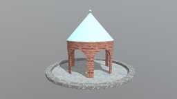 Stone Gazebo tower, park, gazebo, lowpolymodel, art, lowpoly, gameasset, building, fantasy