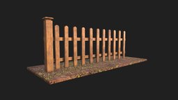 Wooden Fence fence, wooden, exterior, 28, blender, design, house, decoration