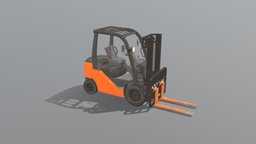 forklift wreck, forklift, junk, destruction, metal, machine, v-ray, freight, break, settle, 3dsmax, vehicle, car