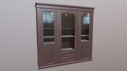 Bookcase old shelf, vray, unreal, classic, obj, furniture, old, unrealengine4, wooden-box, substancepainter, substance, unity, glass, 3ds, interior
