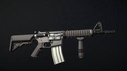 Low-Poly Mk18 Mod0 m4, carbine, ar-15, special-forces, mk18, mk-18, cqbr, 556x45, lowpoly