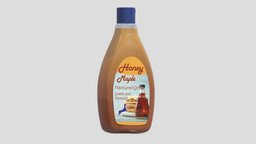 Honey Maple Syrup Flavoured Low Poly food, square, rectangular, oil, cap, cylinder, packaging, lid, olive, can, tin, mockup, handle, round, metal, realistic, box, package, vegetable, canister, asset, game, 3d, pbr, low, poly, bottle, container