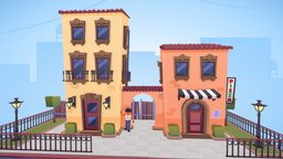 Italian style environment windows, buildings, italy, italian, designer, artistic, gradient, artstyle, stylized-environment, stylized-texture, italian-design, gradienttexture, handpainted, blender, art, stylized, building, environment