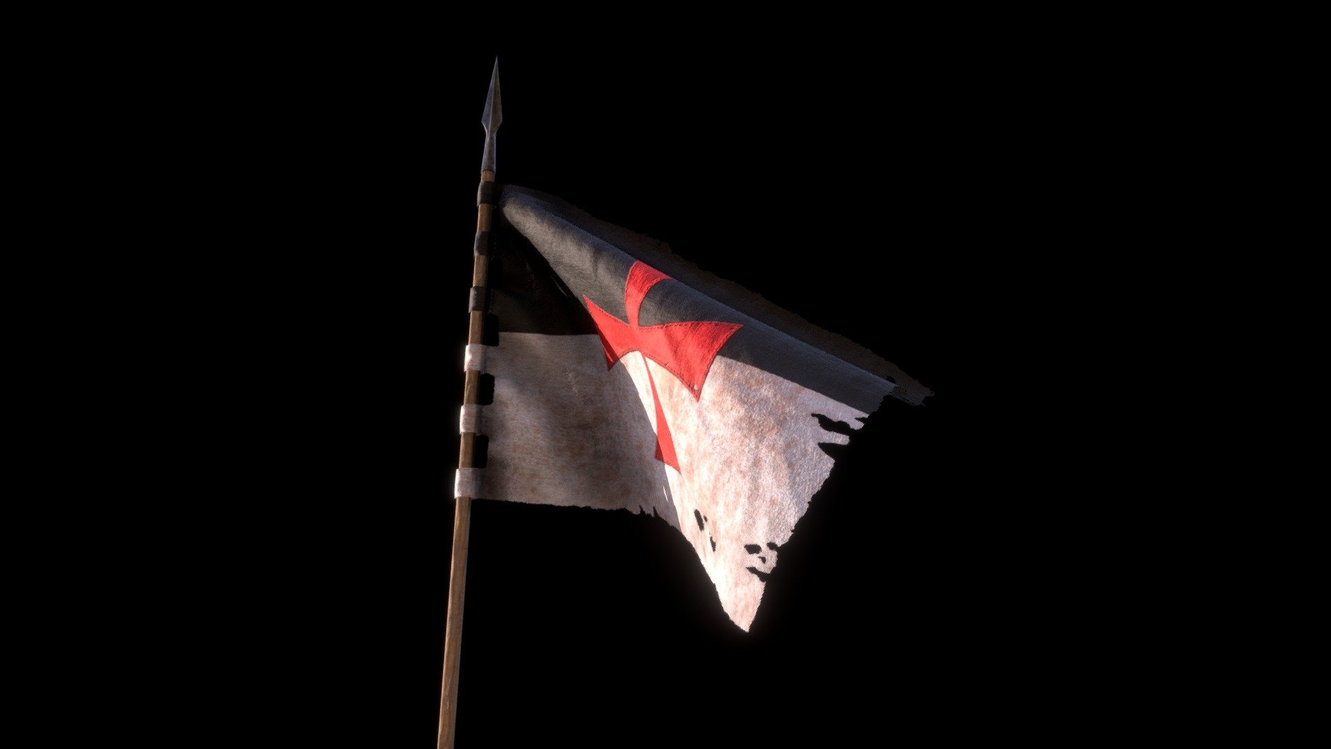 Made for a character I am working on. https://skfb.ly/6yyVP

Reconstruction of a medieval warbanner standard. Texture size: 2048x2048, 3k verts

Besides the low poly model, a high poly model was also created to project the sculpting details onto the textures for higher quality. The waving flag is a point cache animation (not looping!).

Included is the obj. file of the low poly. PBR Metal/Roughness textures are provided. Other configurations possibly available upon request 3d model
