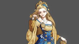 Butter Cookie Lady fanart, cookie, rino, high-poly, popular, powerful, illustration, butter, krita, tuna, royalty, artstation, stylizedcharacter, modeling, blender, stylized, lady, rinotuna