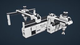 PHR Resource Mine mine, drill, cyberpunk, game-asset, phrizee, low-poly, blender, pbr, building, reource