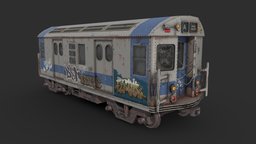 Subway train train, rail, videogame, underground, prop, transport, photorealistic, urban, metro, railway, subway, station, metrotrain, asset, vehicle, gameasset, gameready, subway-train, subway-assets