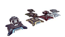 Sci-fi Turret LowPoly games, turret, pakistan, strategy, props, turrets, weapon, game, pbr, lowpoly, scifi, sci-fi, gun, space, industrial