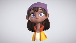 Joyful Girl Stylized face, child, cartooncharacter, joyful, animation-character, stylizedcharacter, character, girl, cartoon, 3d, bust, stylized, concept