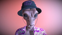 Cool Alien spacecraft, tattoo, alien, virgin, character, sci-fi, male, space, spaceship, person
