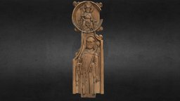 Kirkjubøstólur: Lectern Panel P object, artec, arteceva, middleages, medieval-art, fornfrodi, kirkjubour, medieval-archaeology, tjodsavnid, archaeology, wood, carved-wood, medieval-church, church-interior, faroes-national-museum