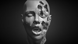 Day#11 face, women, liquid, sculpture