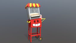 Toon Popcorn Cart food, toon, diner, cart, popcorn, corn, toontown, cartoon