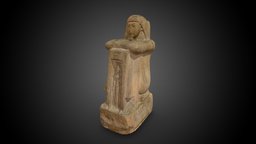 Naophorous Statue of Qen, Priest of Anukis priest, statue, sandstone, ancientegypt, museoegizio, newkingdom, stone, naophorus, anukispriest
