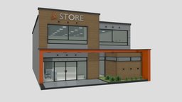 Modern Store modern, exterior, club, shopping, store, market, mail, night, business, company, supermarket, retail, town, commercial, game, low, poly, house, city, shop, interior, space, marktplace