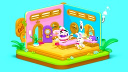 Bunnys Café food, rabbit, bunny, cute, cafe, coffee, kawaii, bunnies, isometric, hungry, lex1, lex, coffeshop, character, l3x