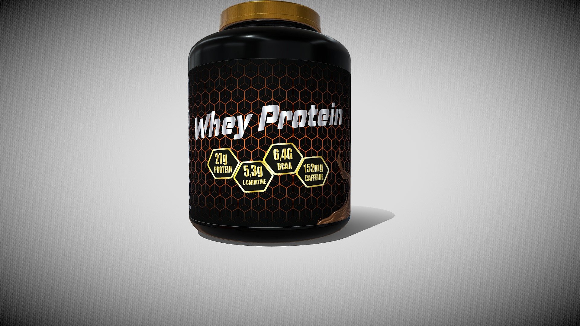 gold protein, test number 1, work in progress - Hardcore-series-predator-chocolate-48-lbs - Download Free 3D model by bustaluiggi 3d model