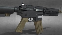 Barrett M468 rifle, barrel, m4a1, m4, army, hunting, long, tac, marines, weapon, texture, pbr, lowpoly, low, poly, military, usa, gun, gear, war, navy, blendfile, adobesubstancepainter