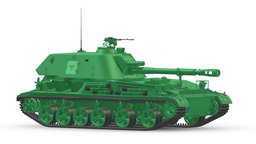 2S3 Akatsiya locomotive, printing, soviet, army, generic, acacia, artillery, russian, vr, ar, self, co, print, tank, propelled, so, self-propelled, armament, howitzer, 152, 3d, mobile, military, so-152