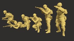  rifle, us, ww2, soldier, figure, army, wwii, miniature, thompson, attack, garand, battle, soldiers, 2ww, man, military, usa, sculpture, war, graese