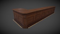 Bar counter bar, restaurant, 2k, optimized, 2ktextures, pbr, lowpoly, gameready