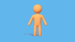 CHARACTER STICKMAN stickman, digitalart, low-poly-model, low-poly, blender, lopwoly, kofi, noai