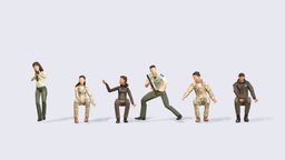 Air Force Soldiers army, shooter, shoot, pilot, team, uniform, squad, woman, air-force, gunplay, character, blender, man, military, fly, air, gun, war
