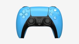 Sony Playstation 5 dualsense starlight blue device, control, wireless, gaming, playstation, controller, gamepad, joystick, starlight, ps5, game, 3d, pbr, technology, blue, video, dualsense