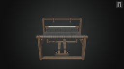 Horizontal Broad Loom cloth, medieval, historical, reconstruction, weaving, 3d, archaeology, wes-archaeology