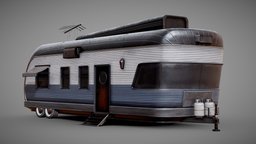 Retro Trailer trailer, prop, vintage, retro, camp, camper, substancepainter, substance, vehicle, house, home
