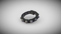 Punk Bracelet Slimmest Version 4 spikes, prop, punk, accessories, biker, goth, leagueoflegends, accessory, collar, customization, props, customize, worldofwarcraft, spiky, wearable, rivet, sims4, sims, customizable, wristband, props-assets, heavymetal, props-game, choker, punk-rock, pbr-texturing, stylizedmodel, vtuber, asset, game, pbr, blender3d, gameart, gameasset, stylized, gameready, bracelet, studded, nomadsculpt, "round-spike", "round-spikey-stud"